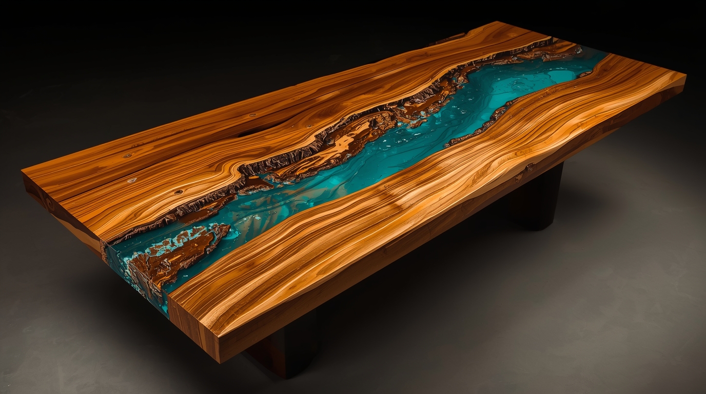 Riviertafel met epoxyhars Riviertafel met epoxyhars gemaakt door Rinsingmotion